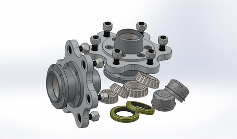Front wheel hubs, six stud